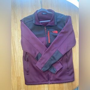 The North Face Apex Risor Burgundy and Charcoal Softshell Jacket Large